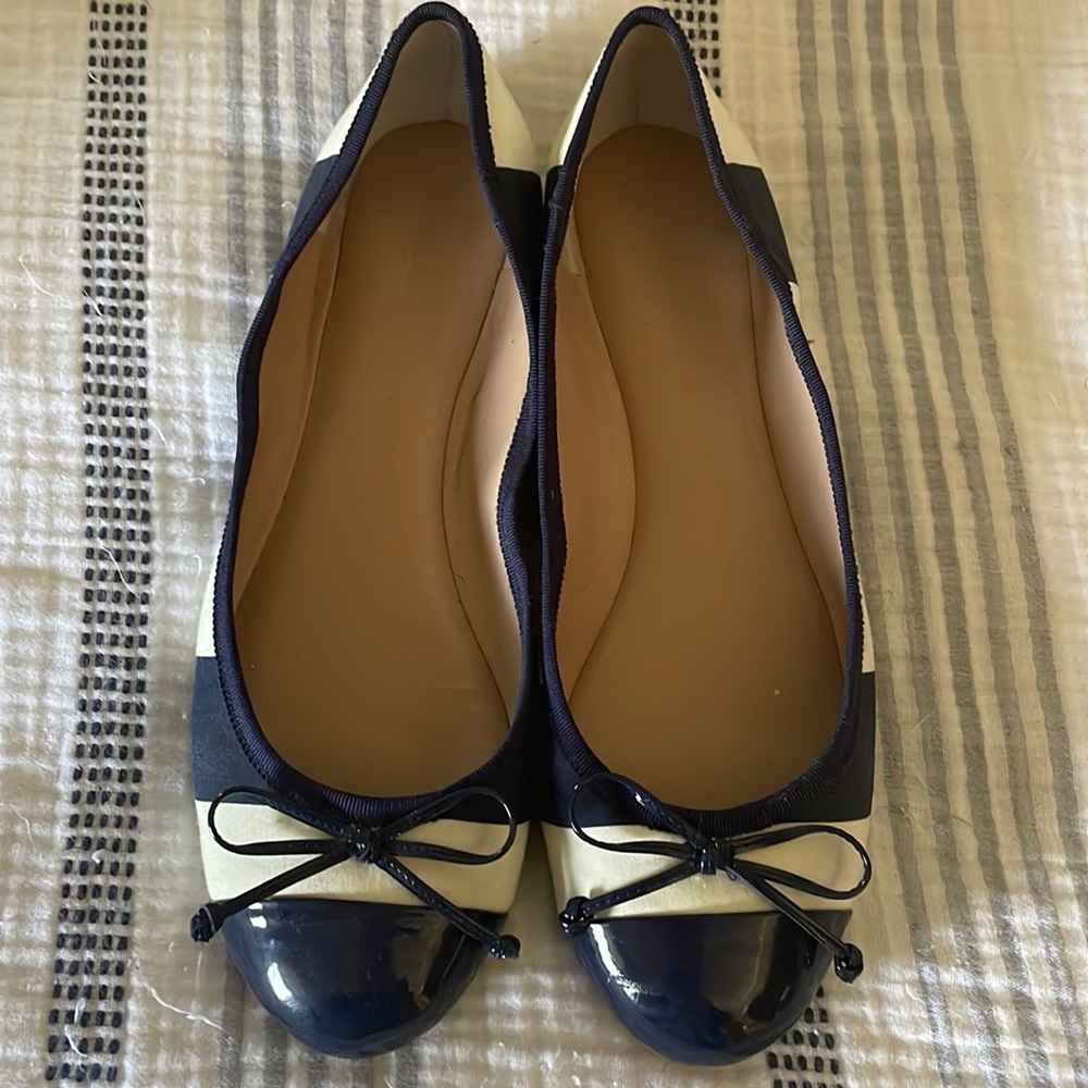 Banana Republic Alana Navy blue striped flats